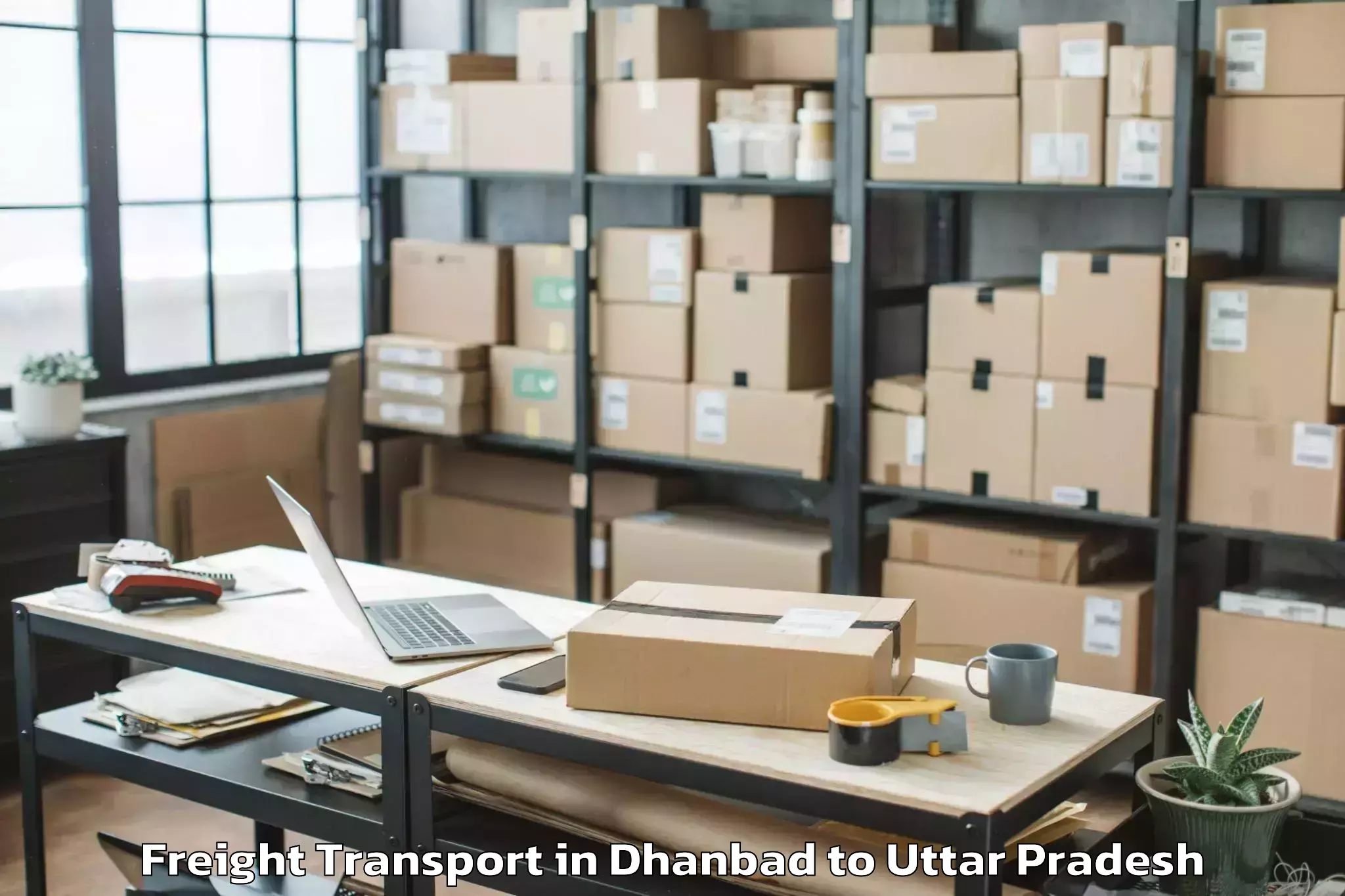 Book Dhanbad to Raura Freight Transport Online